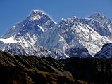 Renjo La 4-2 Everest, Nuptse, Lhotse From Renjo La Everest North and Southwest Faces, Nuptse, the Lhotse West Face, and Lhotse Shar from Renjo La.